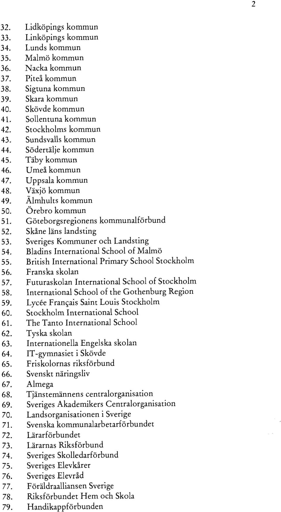 School of Malmö British International Primary School Stockholm Franska skolan Futuraskolan International School of Stockholm International School of the Gothenburg Region Lycée Francais Saint Louis