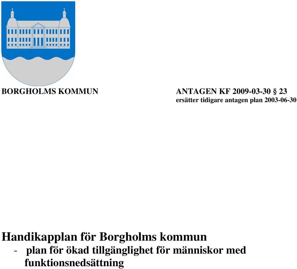 Handikapplan för Borgholms kommun - plan för