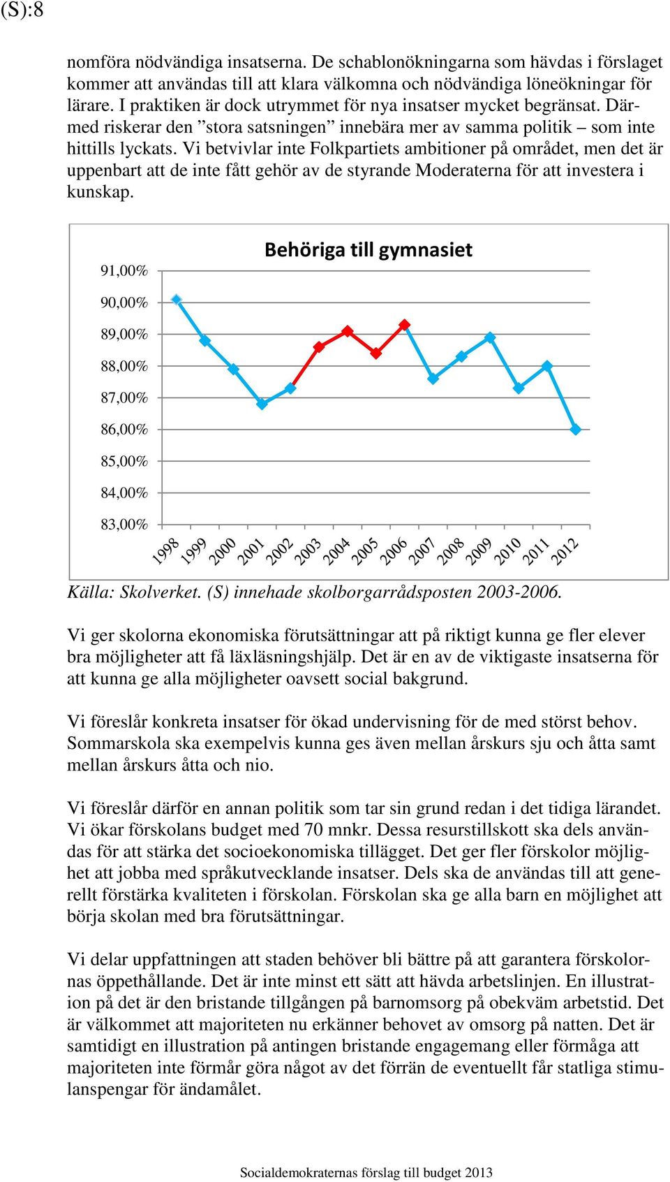 Vi betvivlar inte Folkpartiets ambitioner på området, men det är uppenbart att de inte fått gehör av de styrande Moderaterna för att investera i kunskap.