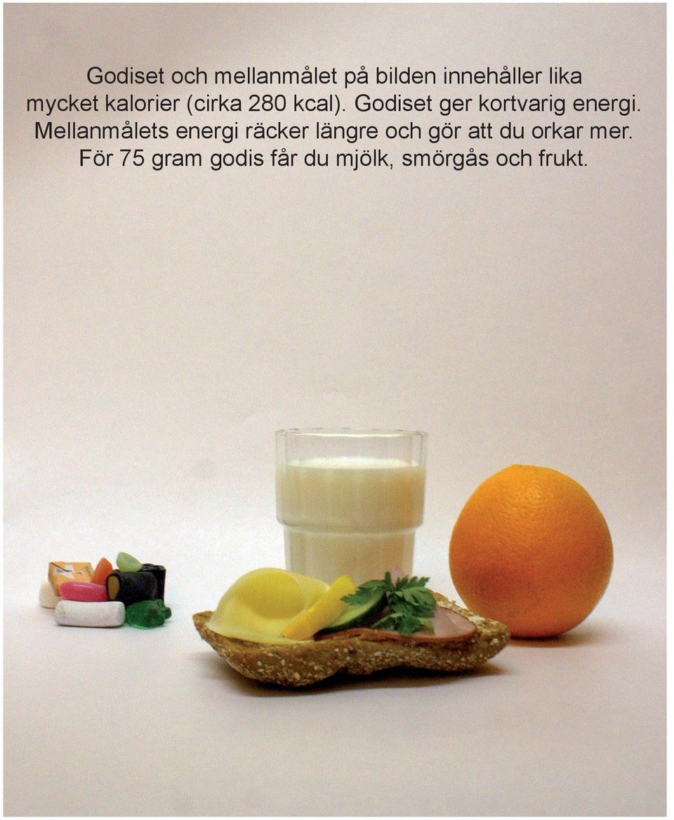 Godiset ger kortvarig energi.