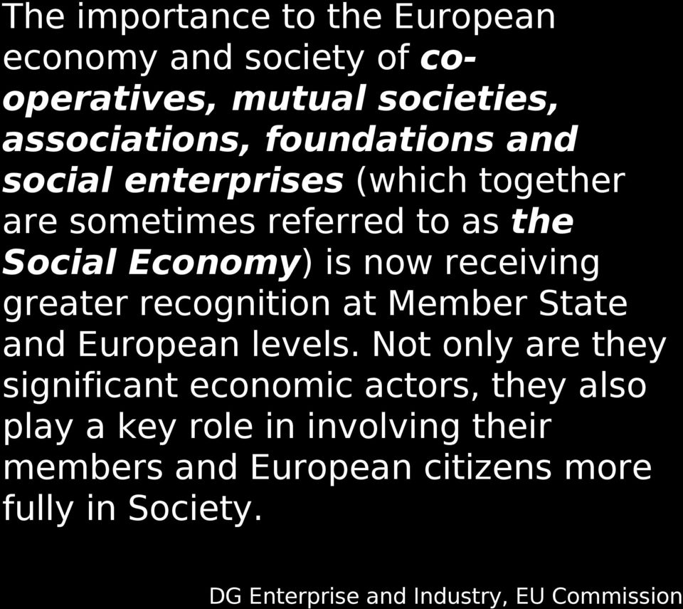 recognition at Member State and European levels.