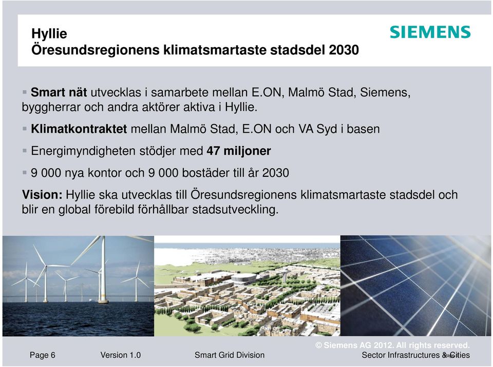 ON och VA Syd i basen Energimyndigheten stödjer med 47 miljoner 9 000 nya kontor och 9 000 bostäder till år 2030 Vision: