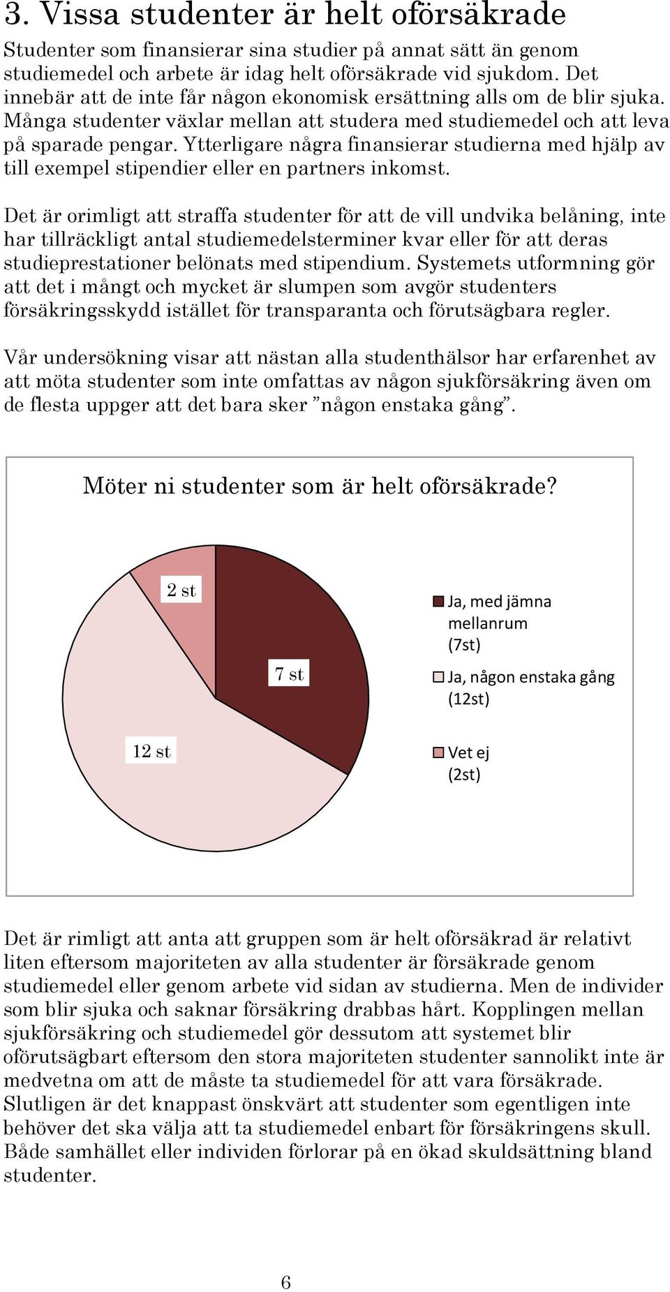 Ytterligare några finansierar studierna med hjälp av till exempel stipendier eller en partners inkomst.