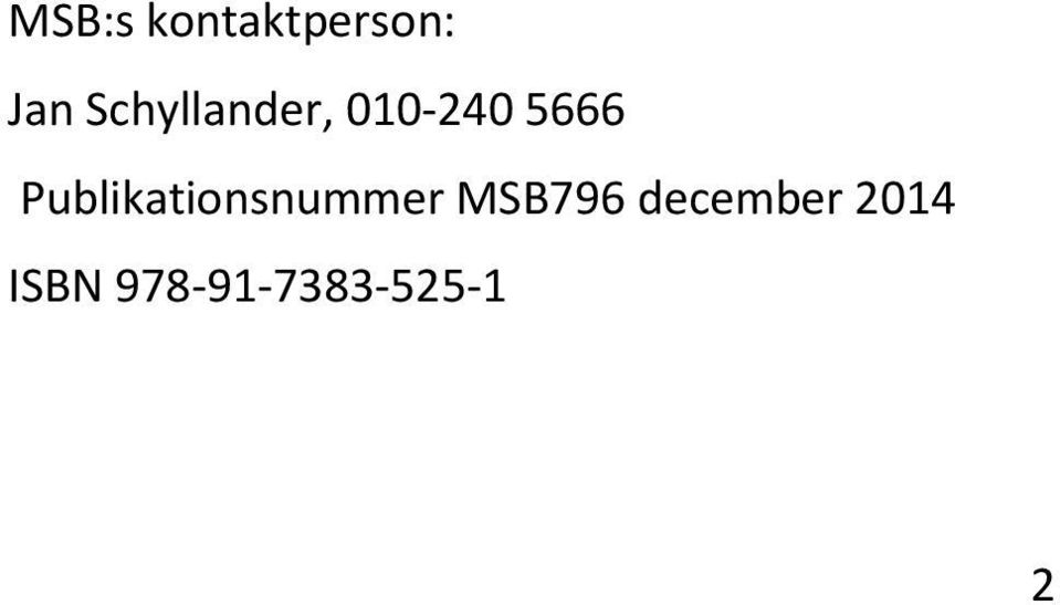 Publikationsnummer MSB796