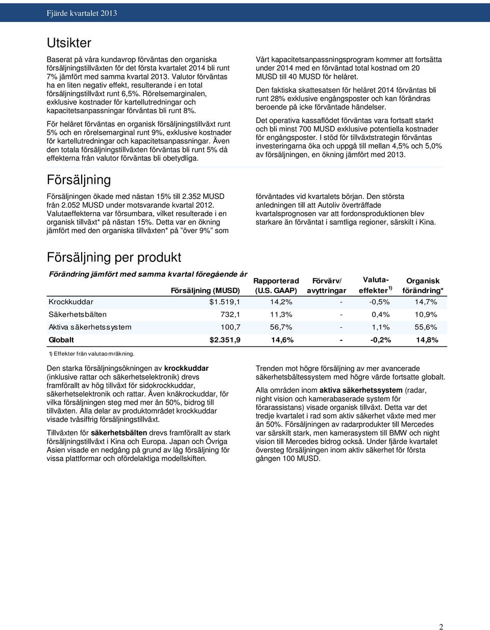Rörelsemarginalen, exklusive kostnader för kartellutredningar och kapacitetsanpassningar förväntas bli runt 8%.