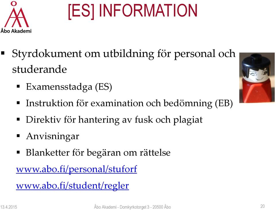 bedömning (EB) Direktiv för hantering av fusk och plagiat Anvisningar