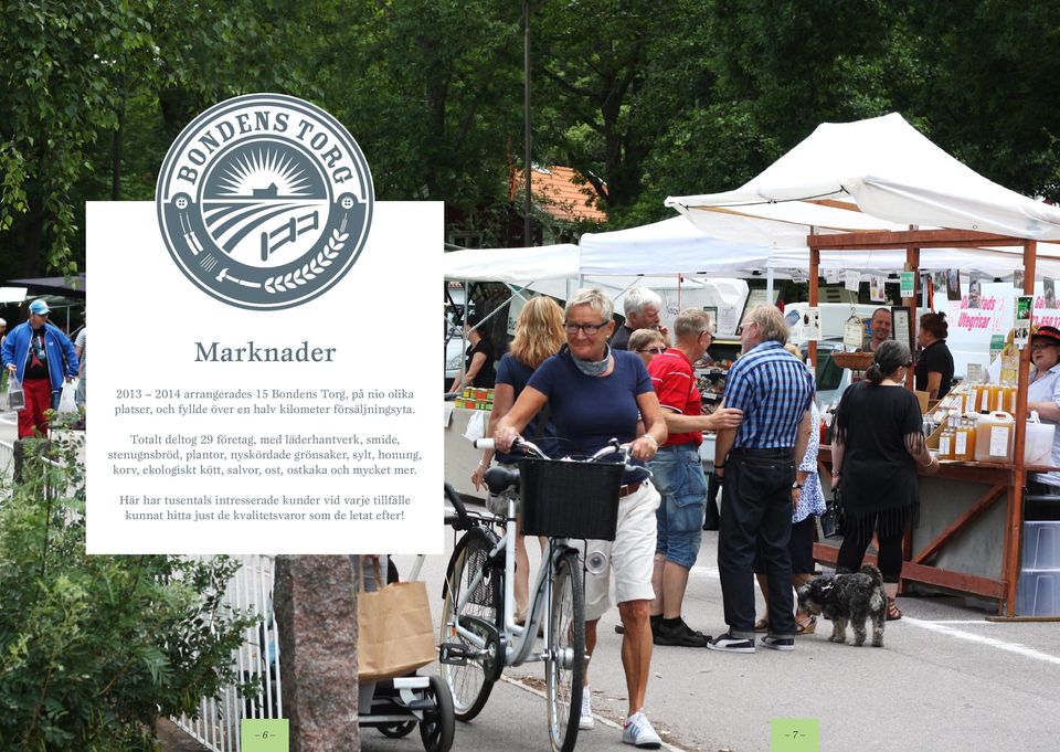 Totalt deltog 29 företag, med läderhantverk, smide, stenugnsbröd, plantor, nyskördade grönsaker, sylt,