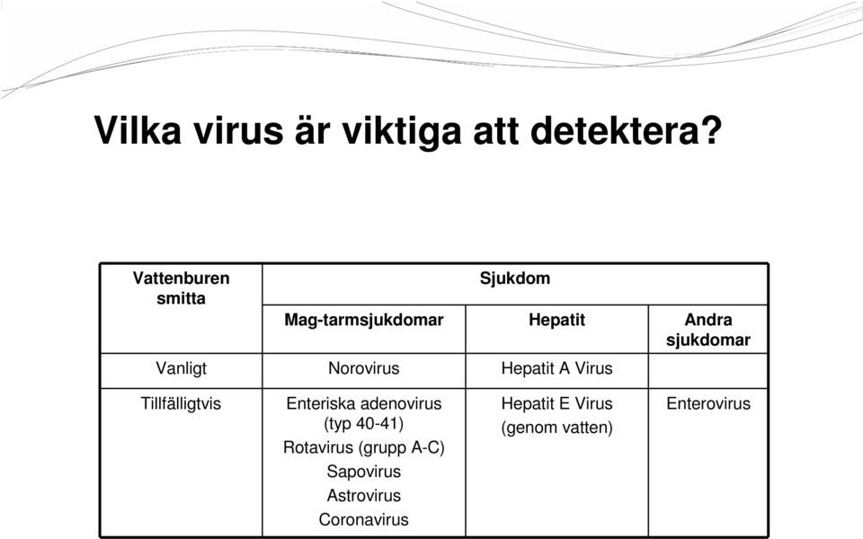 Vanligt Norovirus Hepatit A Virus Tillfälligtvis Enteriska adenovirus