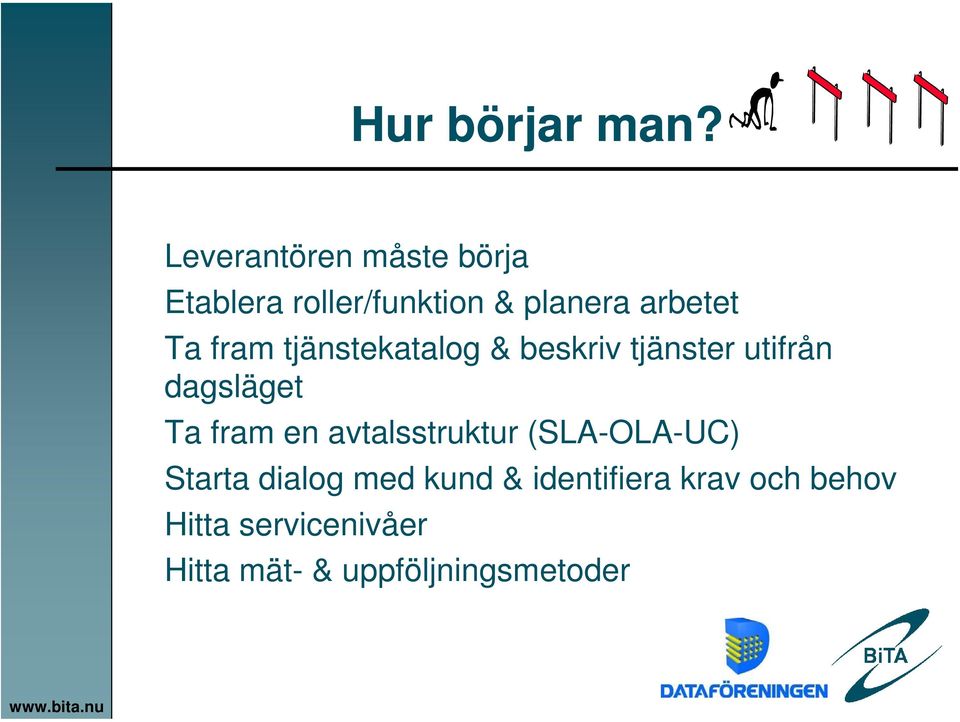 fram tjänstekatalog & beskriv tjänster utifrån dagsläget Ta fram en