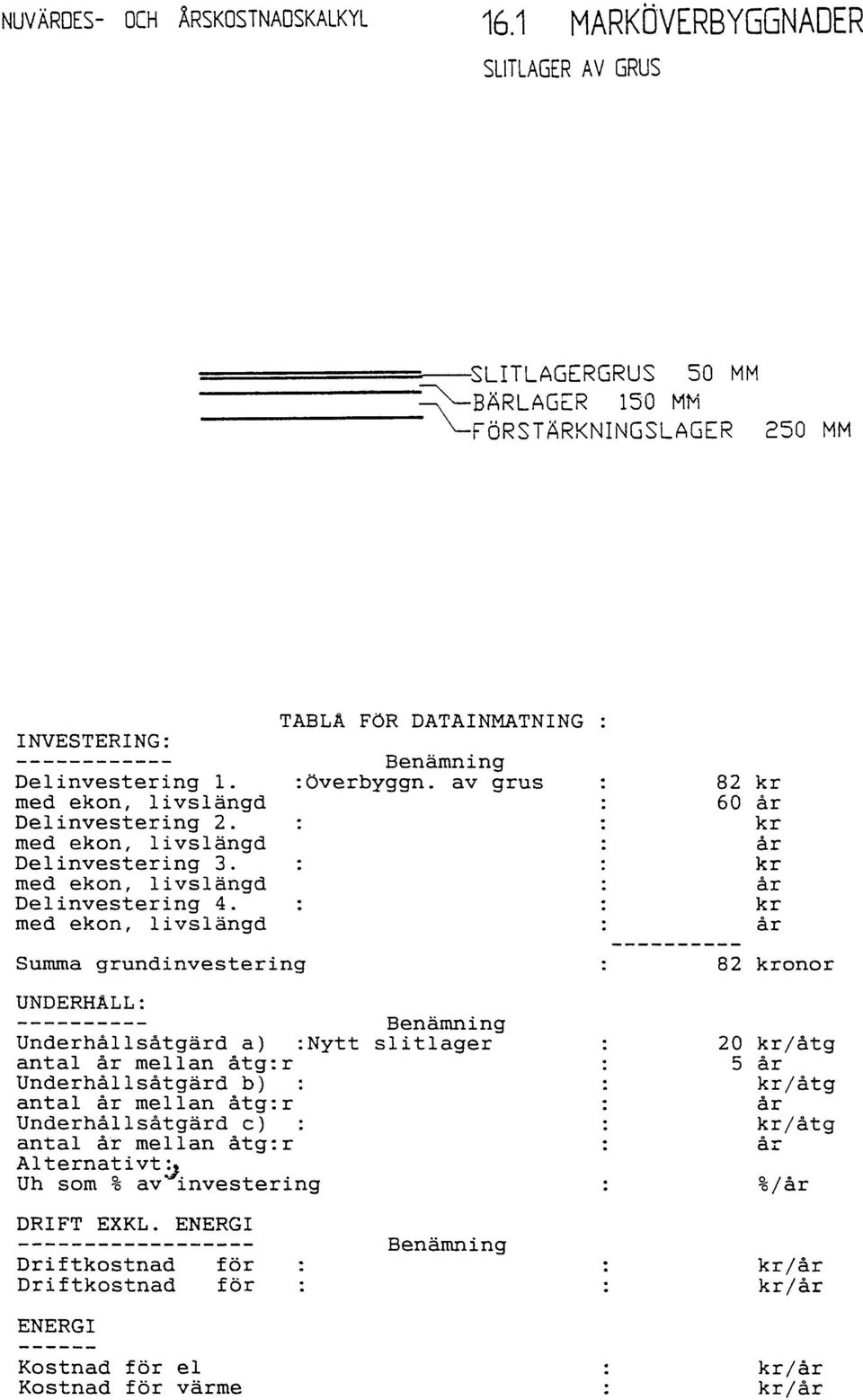 av grus 82 med ekon, lvslängd 60 Delnvesterng 2. : med ekon, lvslängd Delnvesterng 3. Delnvesterng 4.