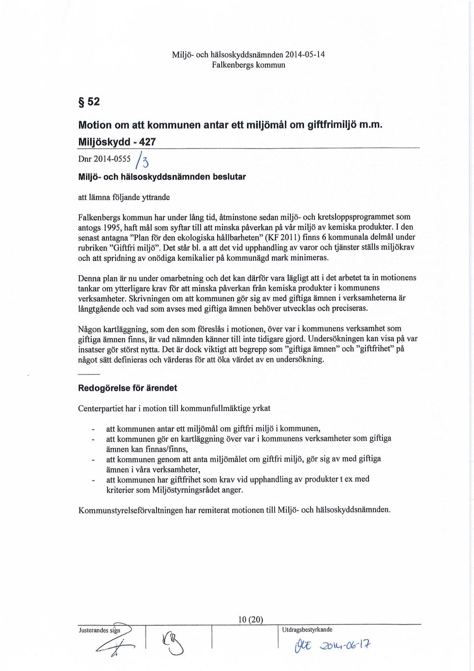 un 52 Motion om 