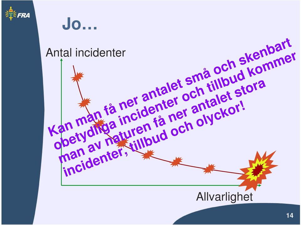 få ner antalet stora incidenter, tillbud och
