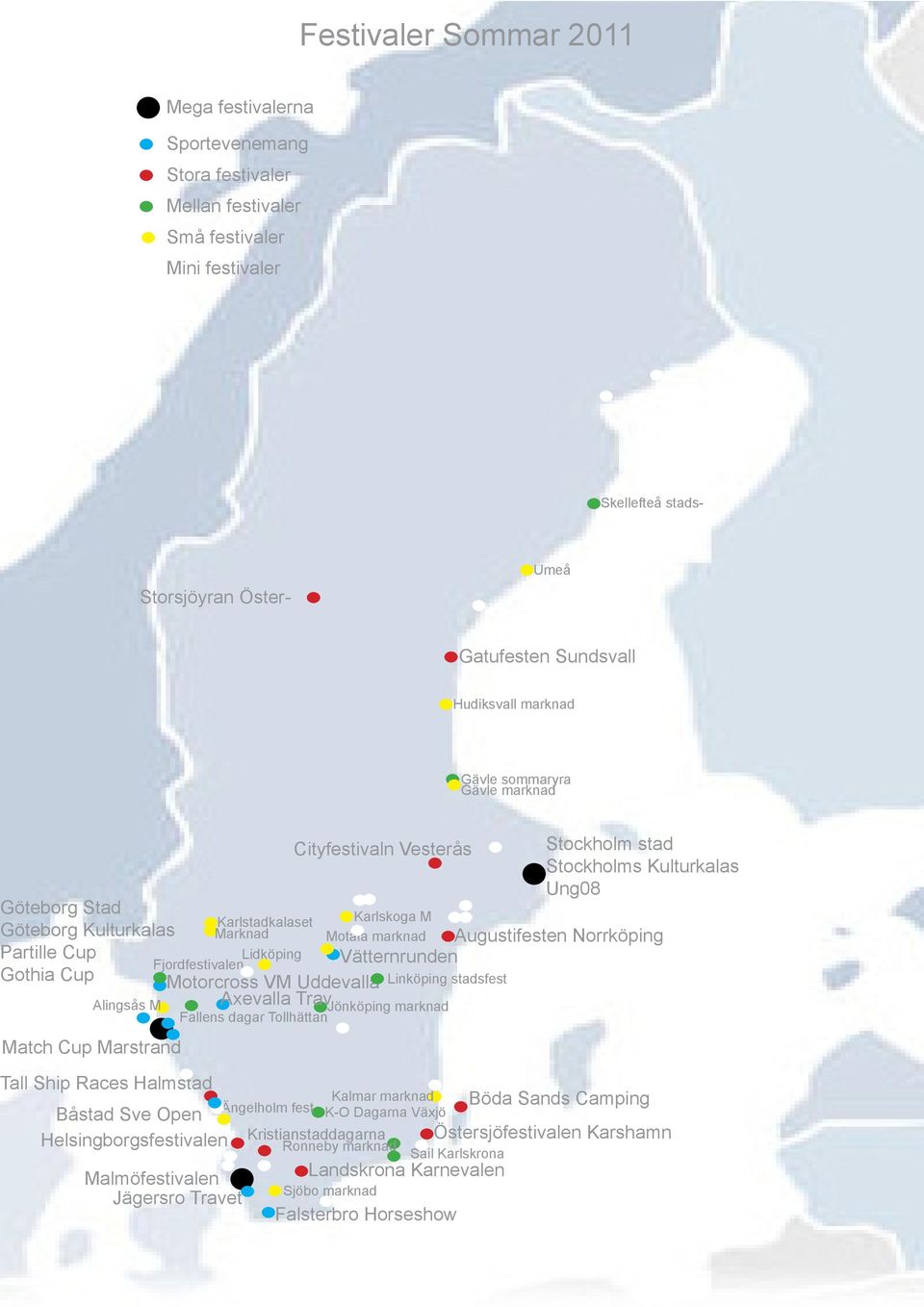 Gothia Cup Motorcross VM Uddevalla Axevalla Trav Alingsås M Match Cup Marstrand Linköping stadsfest Jönköping marknad Fallens dagar Tollhättan Stockholm stad Stockholms Kulturkalas Ung08