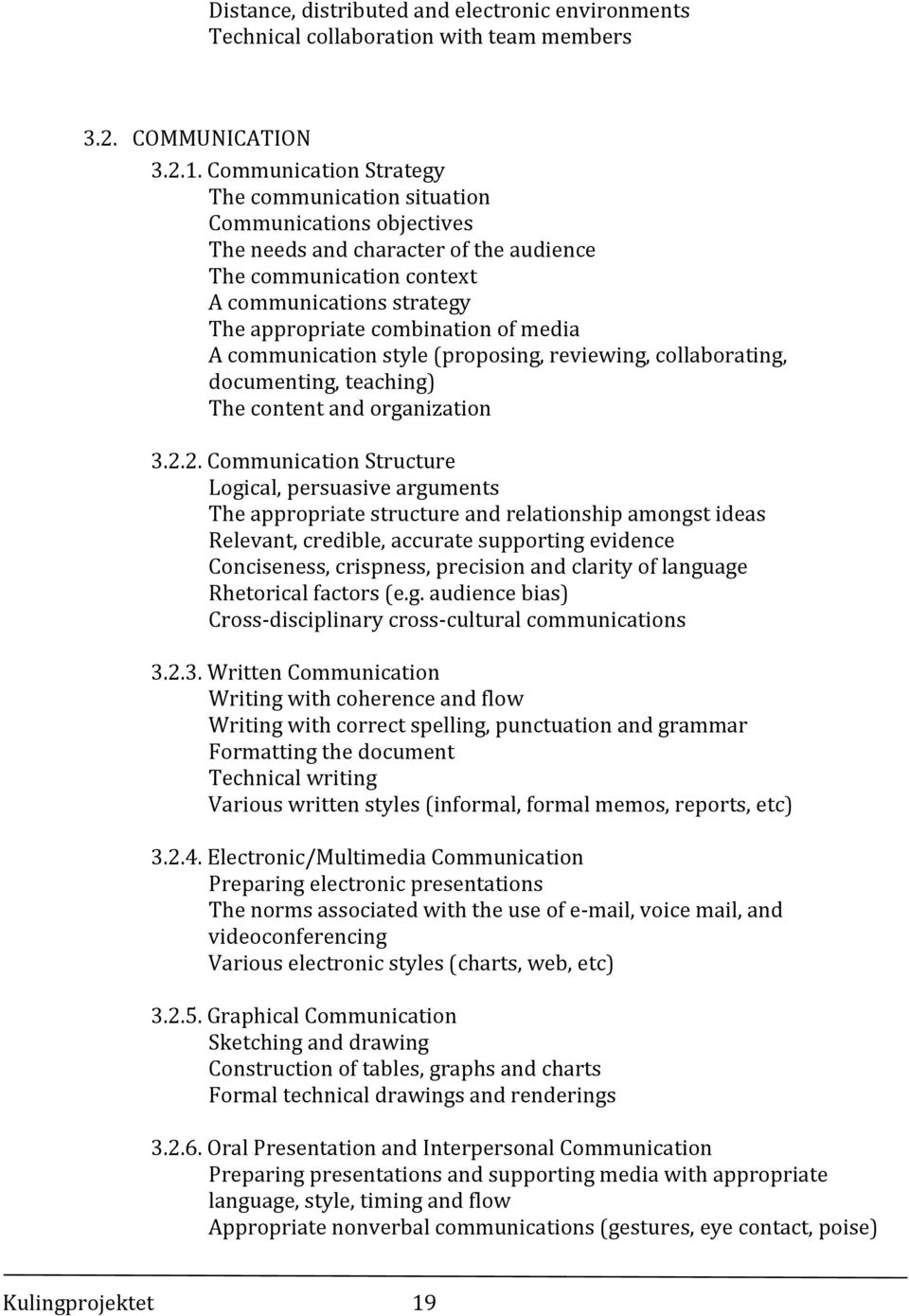 media A communication style (proposing, reviewing, collaborating, documenting, teaching) The content and organization 3.2.