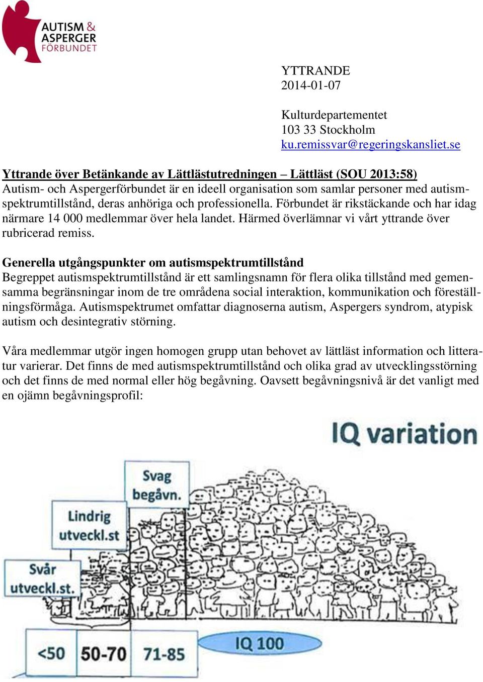 professionella. Förbundet är rikstäckande och har idag närmare 14 000 medlemmar över hela landet. Härmed överlämnar vi vårt yttrande över rubricerad remiss.