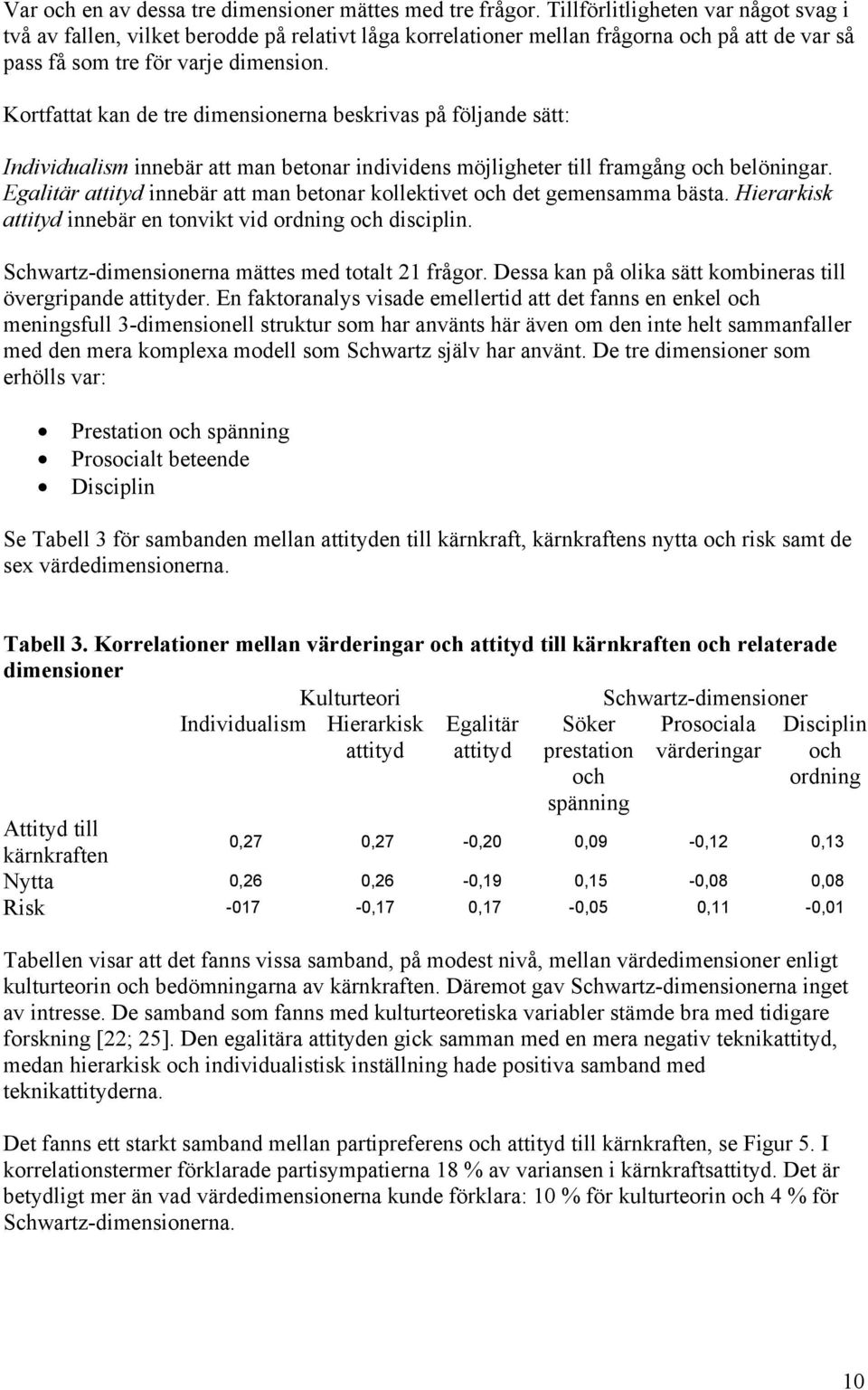Kortfattat kan de tre dimensionerna beskrivas på följande sätt: Individualism innebär att man betonar individens möjligheter till framgång och belöningar.