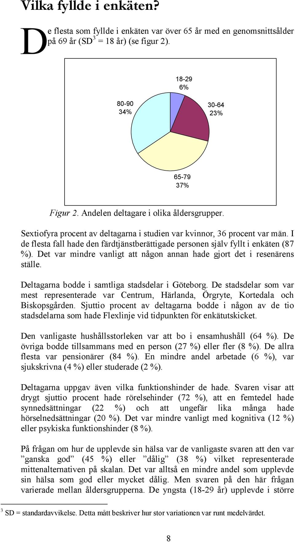 I de flesta fall hade den färdtjänstberättigade personen själv fyllt i enkäten (87 %). Det var mindre vanligt att någon annan hade gjort det i resenärens ställe.