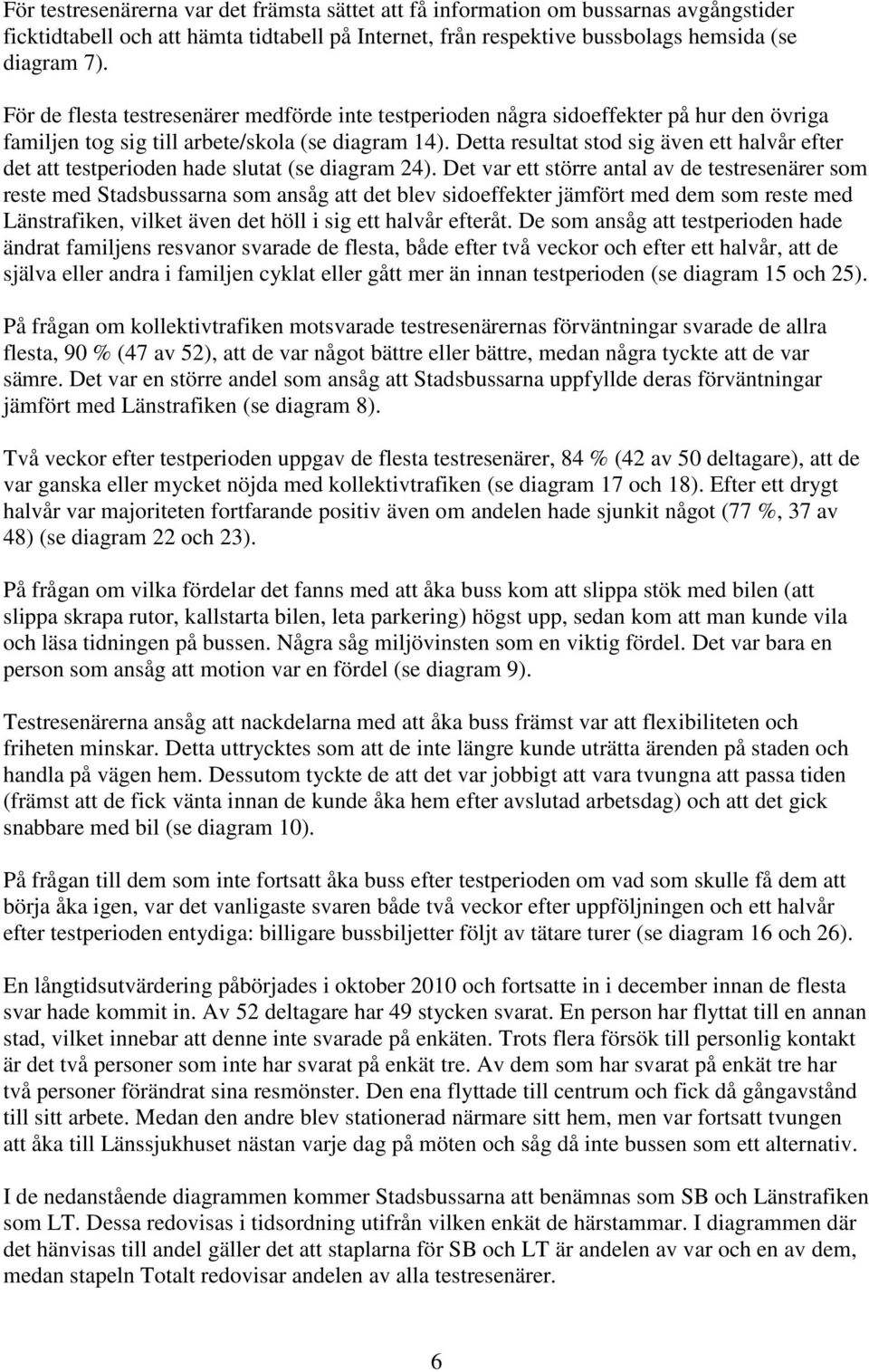 Detta resultat stod sig även ett halvår efter det att testperioden hade slutat (se diagram 24).