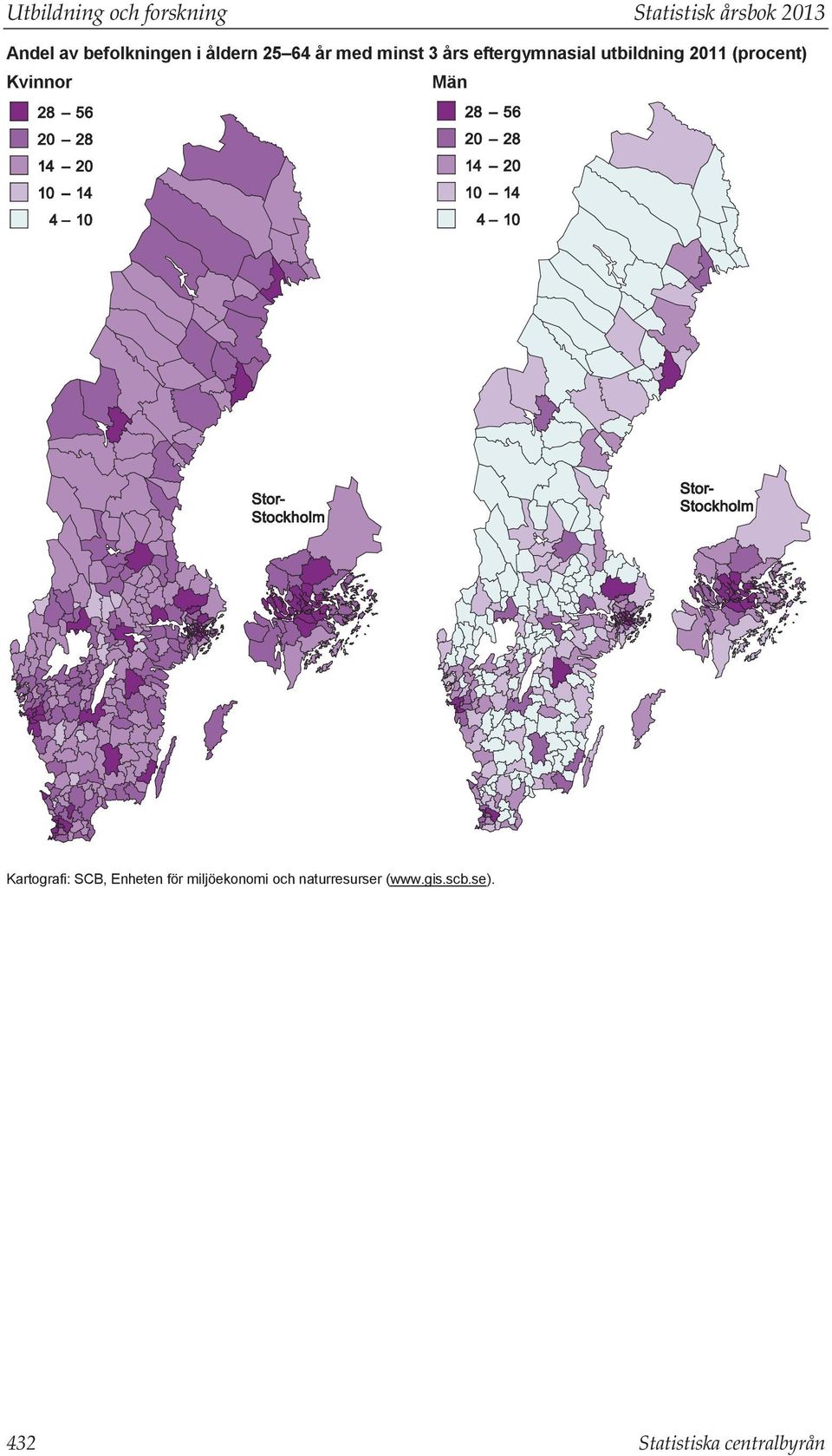 utbildning 2011 (procent) Kartografi: SCB, Enheten för