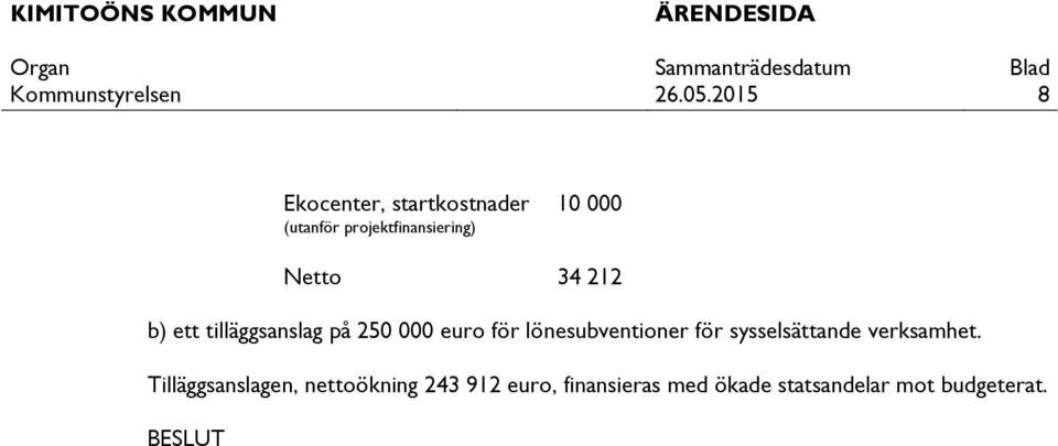 lönesubventioner för sysselsättande verksamhet.