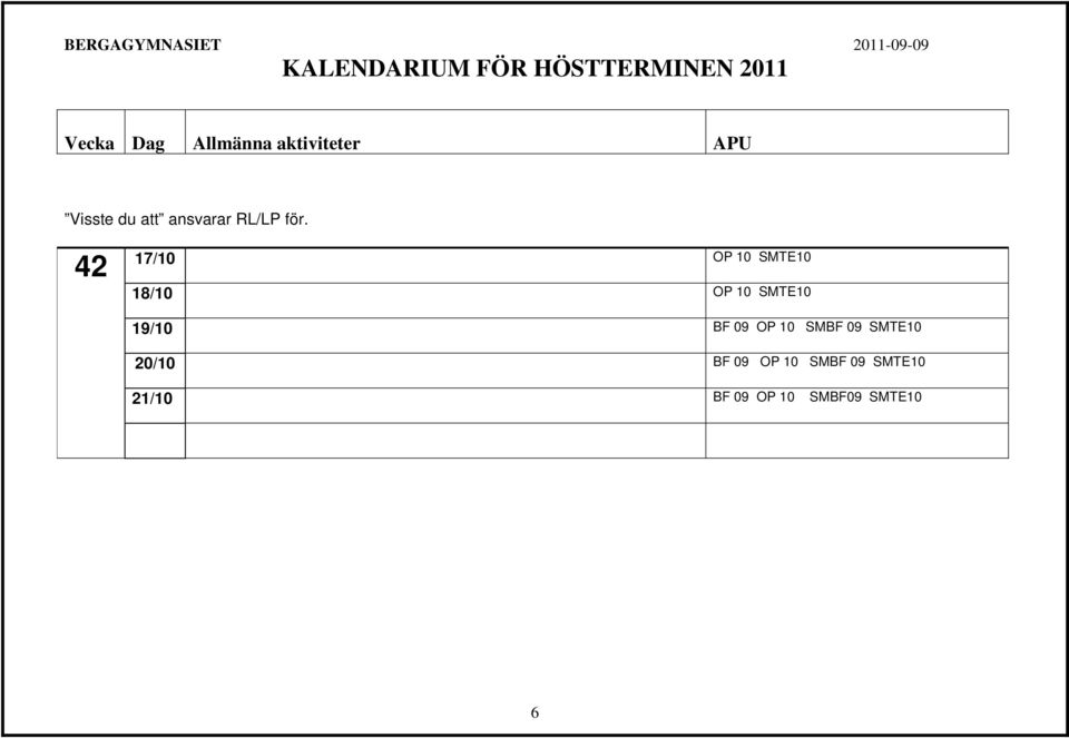 19/10 BF 09 OP 10 SMBF 09 SMTE10 20/10 BF