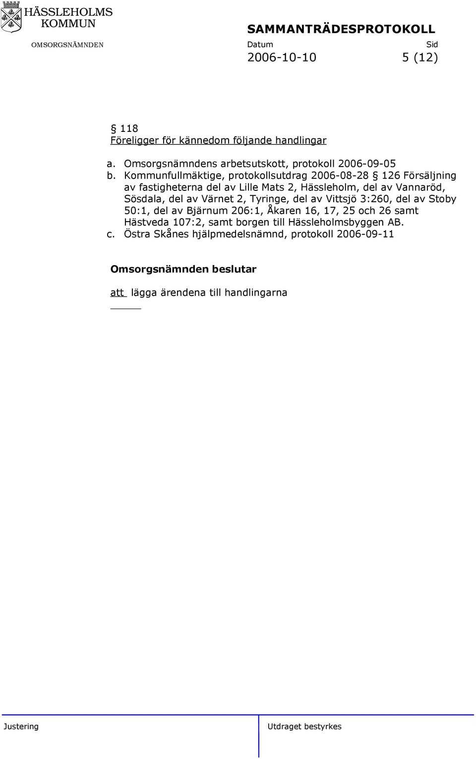 Sösdala, del av Värnet 2, Tyringe, del av Vittsjö 3:260, del av Stoby 50:1, del av Bjärnum 206:1, Åkaren 16, 17, 25 och 26 samt