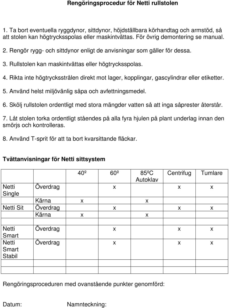 Rikta inte högtrycksstrålen direkt mot lager, kopplingar, gascylindrar eller etiketter. 5. Använd helst miljövänlig såpa och avfettningsmedel. 6.