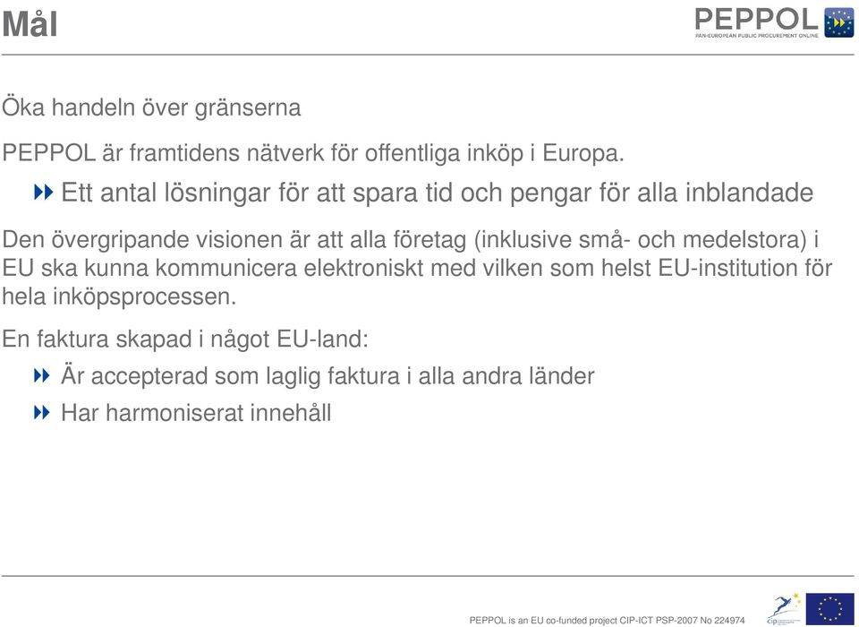 företag (inklusive små- och medelstora) i EU ska kunna kommunicera elektroniskt med vilken som helst