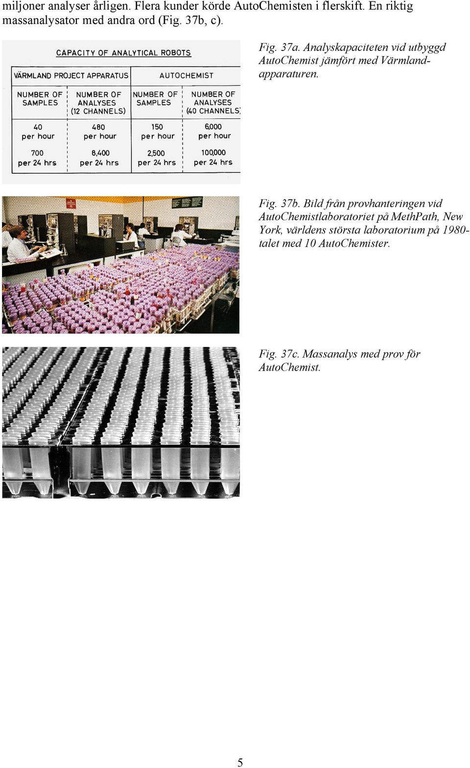 Analyskapaciteten vid utbyggd AutoChemist jämfört med Värmlandapparaturen. Fig. 37b.