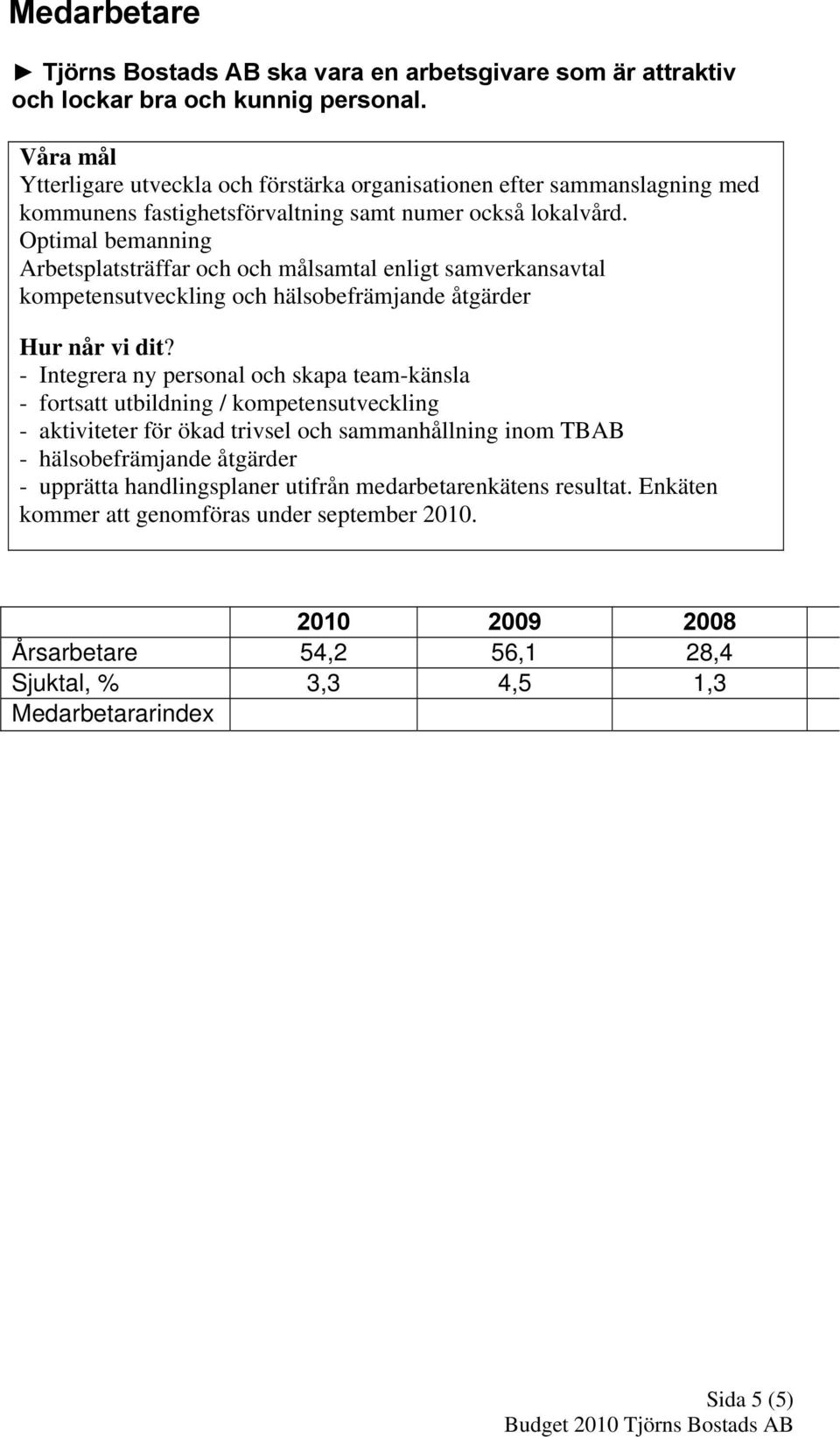 Optimal bemanning Arbetsplatsträffar och och målsamtal enligt samverkansavtal kompetensutveckling och hälsobefrämjande åtgärder Hur når vi dit?