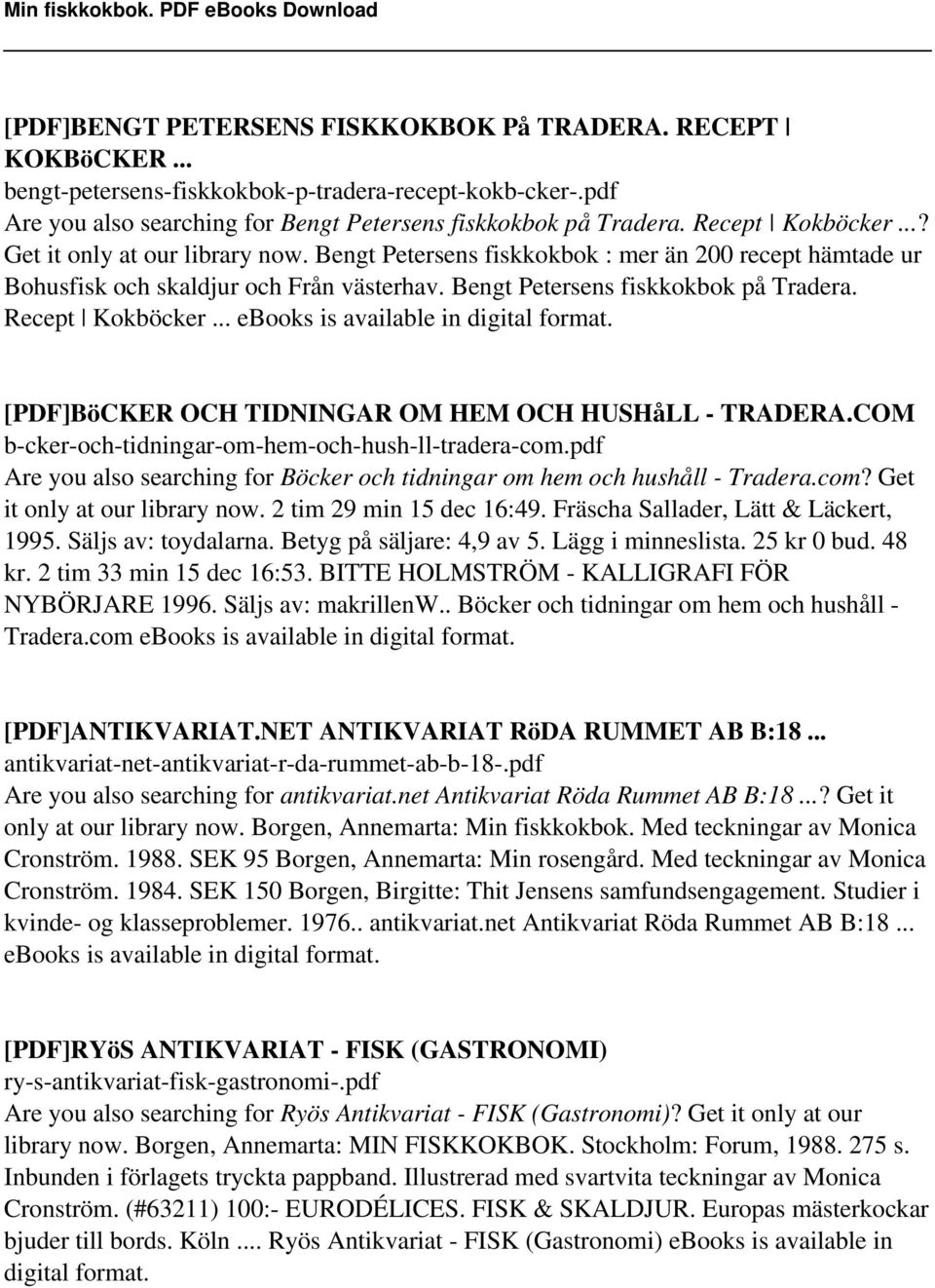 Recept Kokböcker... ebooks is [PDF]BöCKER OCH TIDNINGAR OM HEM OCH HUSHåLL - TRADERA.COM b-cker-och-tidningar-om-hem-och-hush-ll-tradera-com.