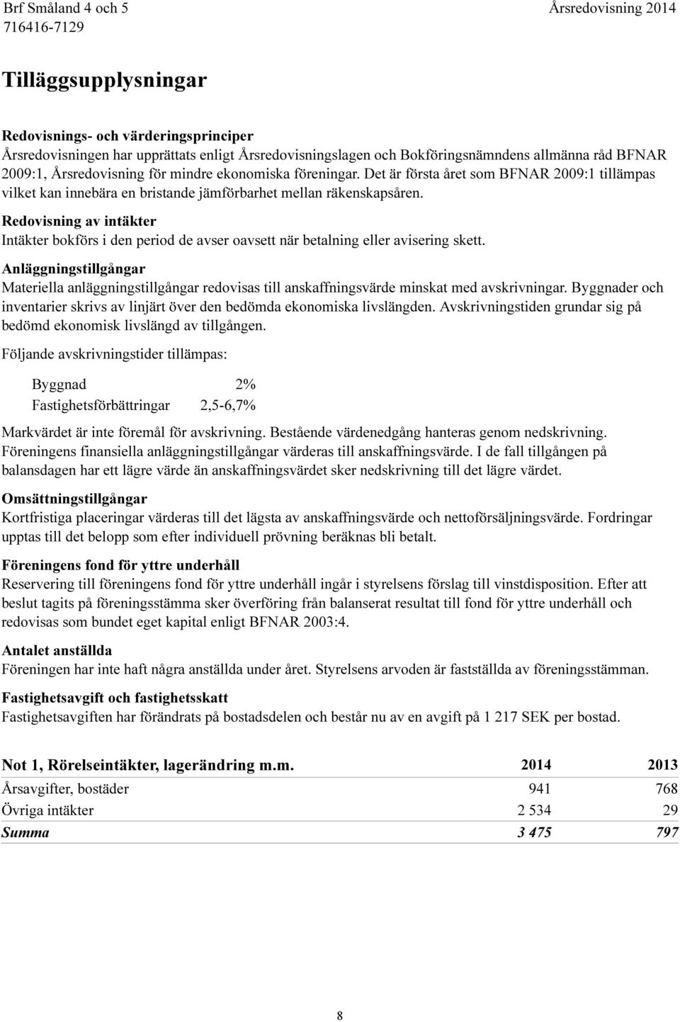 Redovisning av intäkter Intäkter bokförs i den period de avser oavsett när betalning eller avisering skett.