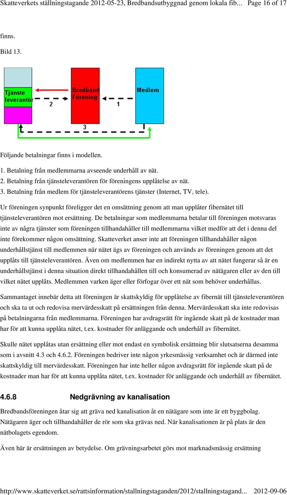 Ur föreningen synpunkt föreligger det en omsättning genom att man upplåter fibernätet till tjänsteleverantören mot ersättning.
