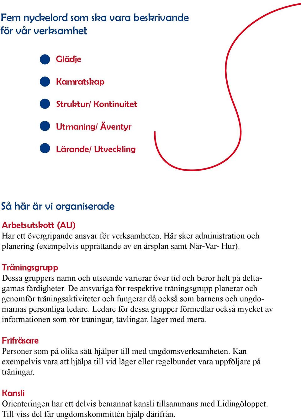 Träningsgrupp Dessa gruppers namn och utseende varierar över tid och beror helt på deltagarnas färdigheter.