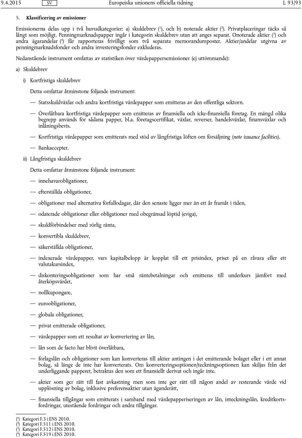 Aktier/andelar utgivna av penningmarknadsfonder och andra investeringsfonder exkluderas.