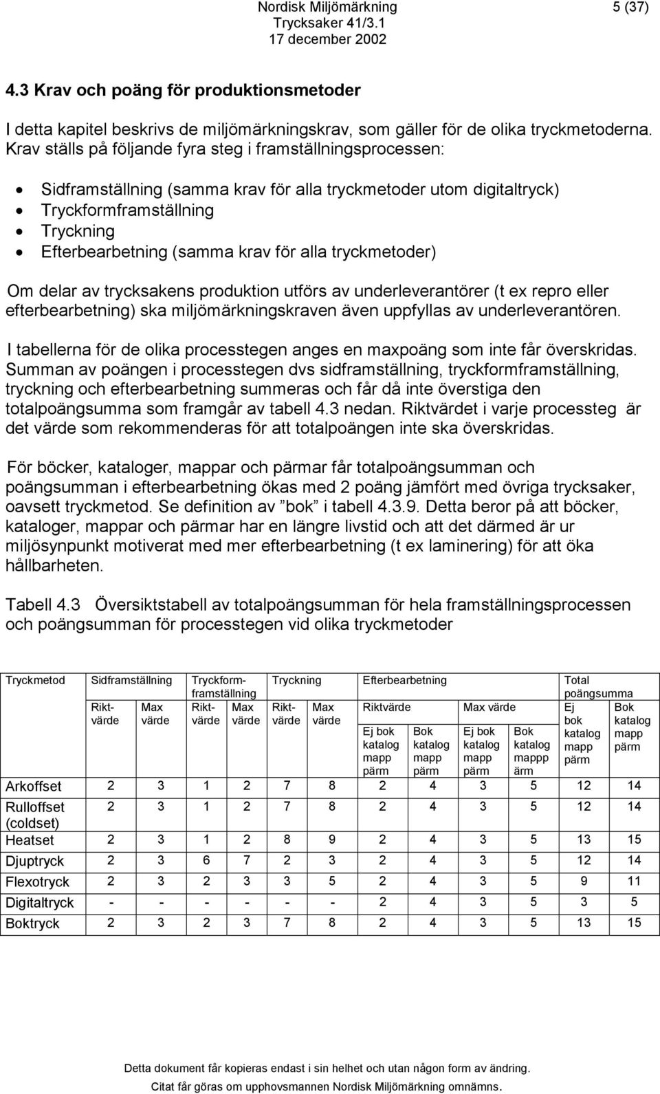 tryckmetoder) Om delar av trycksakens produktion utförs av underleverantörer (t ex repro eller efterbearbetning) ska miljömärkningskraven även uppfyllas av underleverantören.