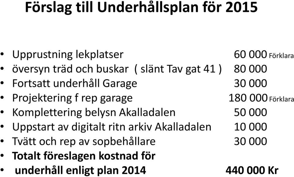 Förklara Komplettering belysn Akalladalen 50 000 Uppstart av digitalt ritn arkiv Akalladalen 10 000