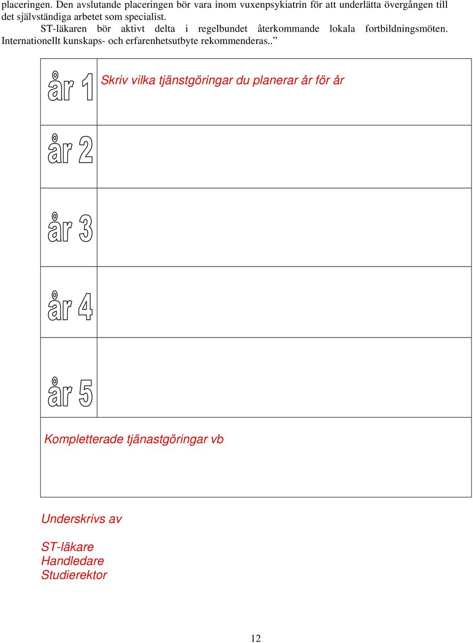 självständiga arbetet som specialist.