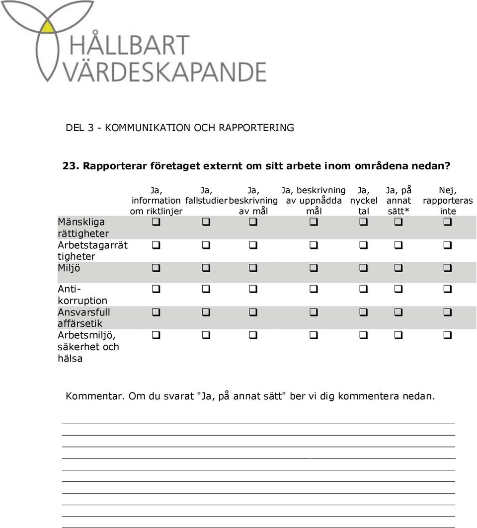 information om riktlinjer fallstudier beskrivning av mål beskrivning av uppnådda mål nyckel tal på annat