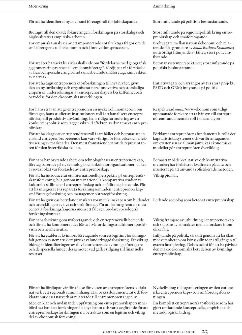 För att åter ha väckt liv i Marshalls idé om fördelarna med geografisk agglomerering av specialiserade småföretag, fördjupat vår förståelse av flexibel specialisering bland samarbetande småföretag,