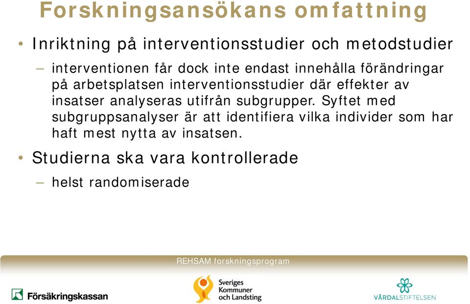 av insatser analyseras utifrån subgrupper.