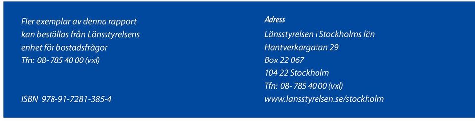 978-91-7281-385-4 Adress Länsstyrelsen i Stockholms län
