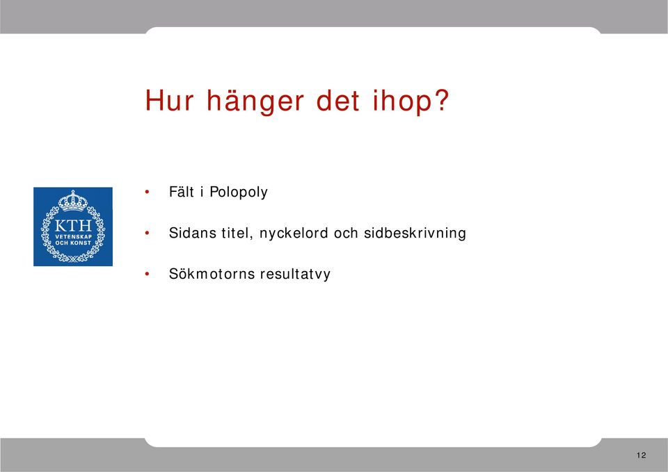 titel, nyckelord och