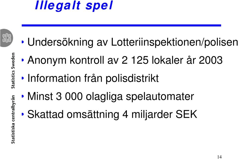 125 lokaler år 2003 Information från polisdistrikt