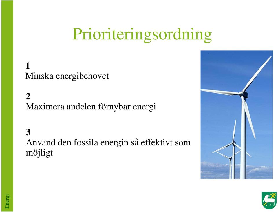 förnybar energi 3 Använd den