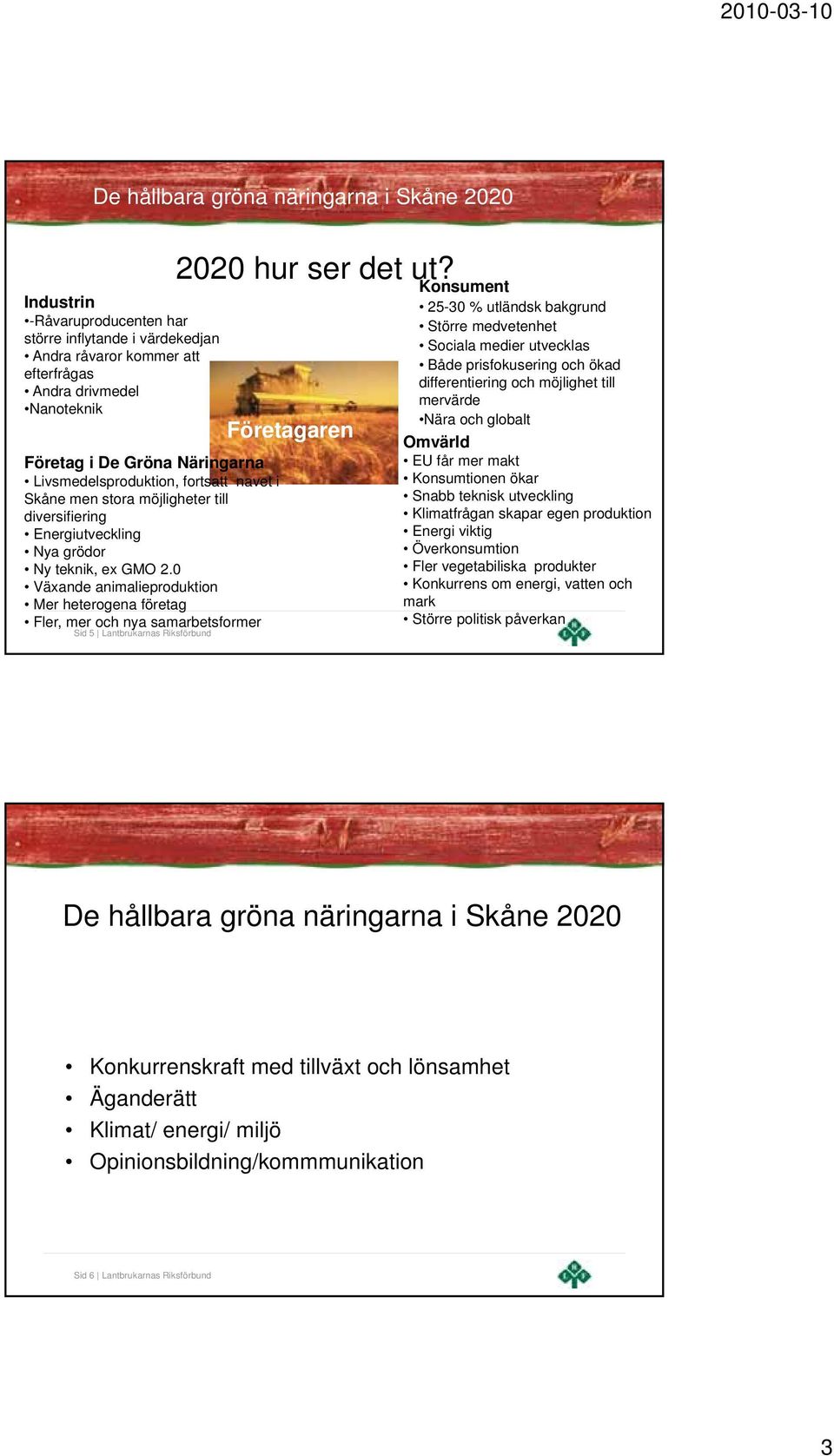 0 Växande animalieproduktion Mer heterogena företag Fler, mer och nya samarbetsformer Sid 5 Lantbrukarnas Riksförbund 2020 hur ser det ut?
