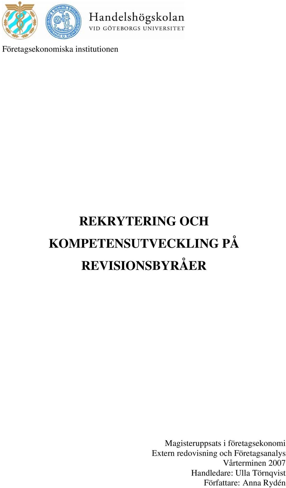 företagsekonomi Extern redovisning och Företagsanalys