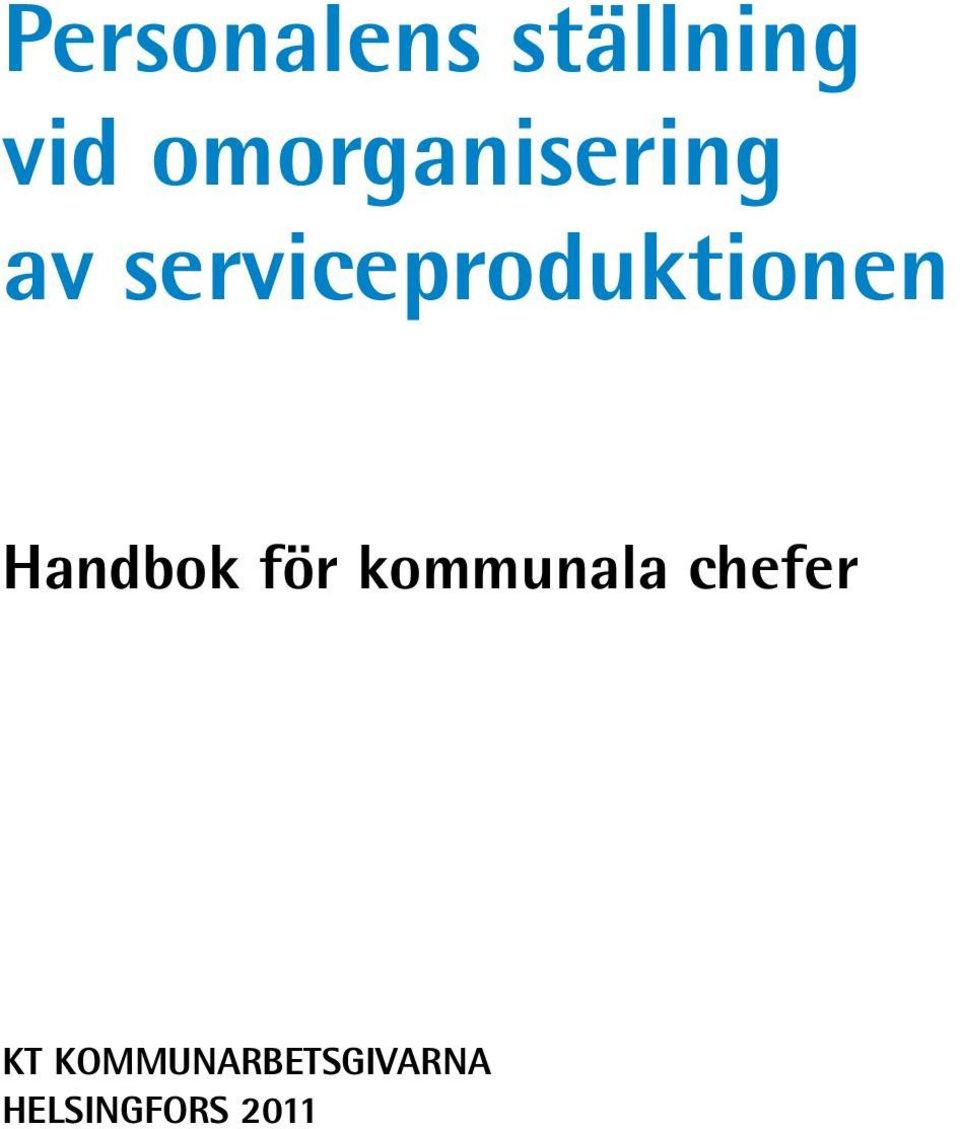 serviceproduktionen Handbok för