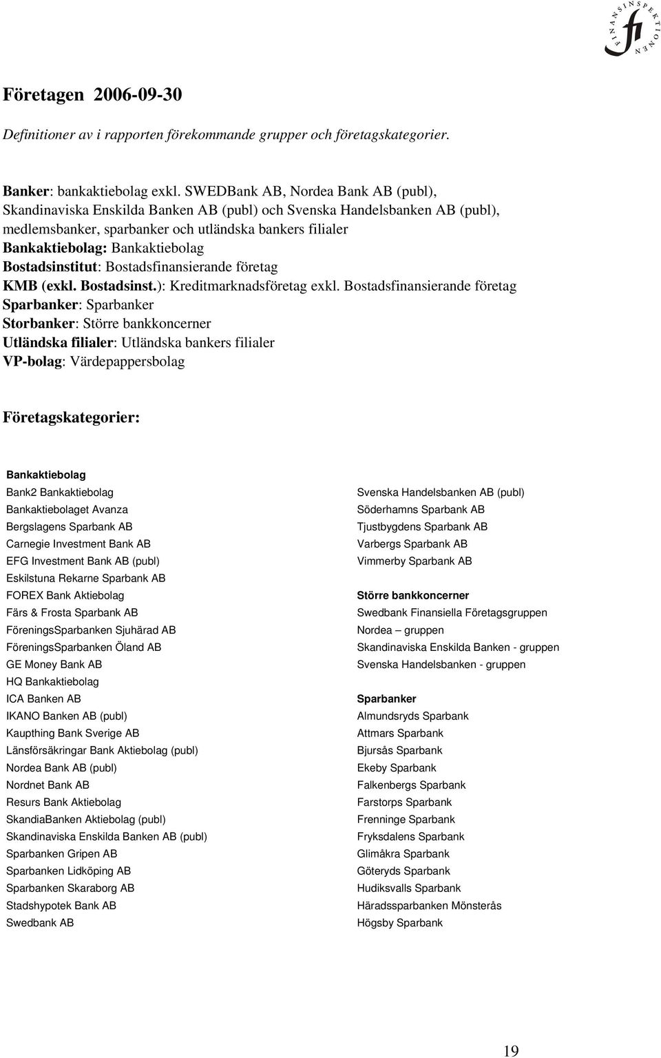 Bankaktiebolag Bostadsinstitut: Bostadsfinansierande företag KMB (exkl. Bostadsinst.): Kreditmarknadsföretag exkl.