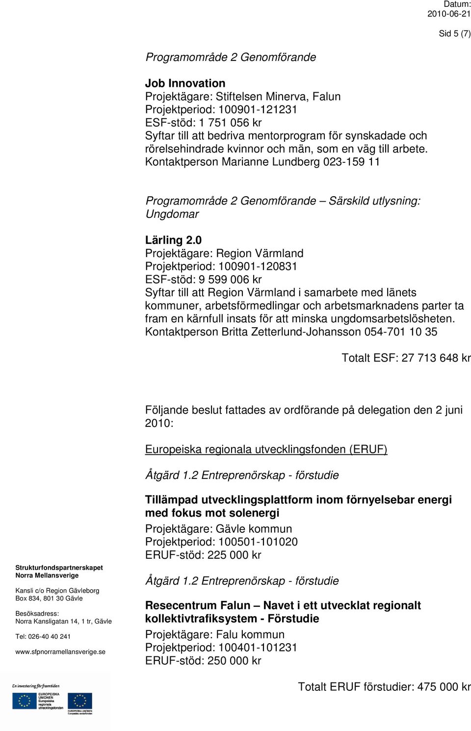 0 Projektägare: Region Värmland Projektperiod: 100901-120831 ESF-stöd: 9 599 006 kr Syftar till att Region Värmland i samarbete med länets kommuner, arbetsförmedlingar och arbetsmarknadens parter ta